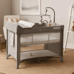 Berço Portatil C Moblie, Duas Alturas, Trocador, Mosquiteiro CINZA SLEEPGUARD RAGALUMA