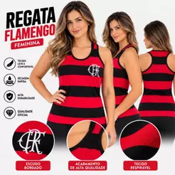 Regata Flamengo FlaTri Feminina - Preto e Vermelho