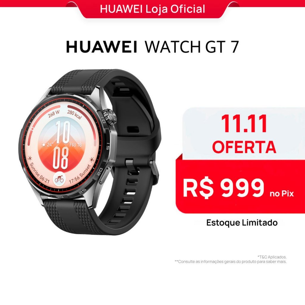 HUAWEI WATCH GT 7 SERIES | 41mm/ 46mm | Smartwatch Relógio | GPS Integrado | AMOLED 1,47″ | 5 ATM + IP69