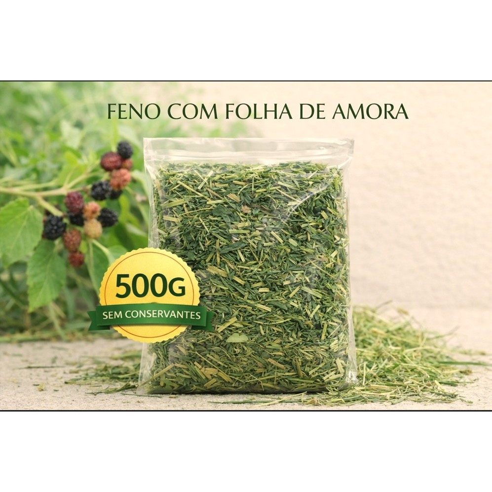 Feno Coast Cross com Folhas de Amora - 500g NUTRIPANSPETS
