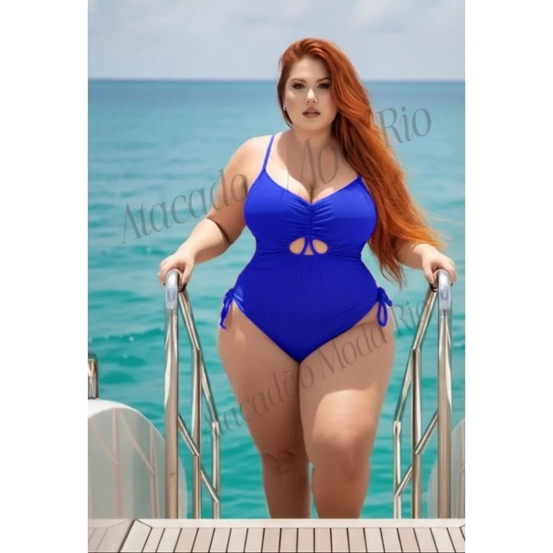 Body Maiô  Franzido Plus Size Amarração  lateral em Oferta na Shopee