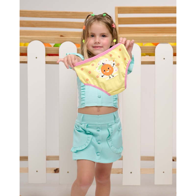 Kit com 5 ou 10 peças Calcinha Infantil em Malha 100% Algodão, Cores e Estampas Variadas
