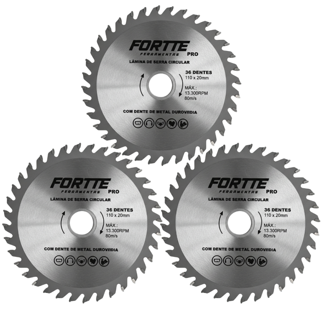 Disco Serra Circular Widea Corte Preciso Madeira Caixaria MDF Ripa Caibro Durabilidade Profissional 110x20mm 36 Dentes