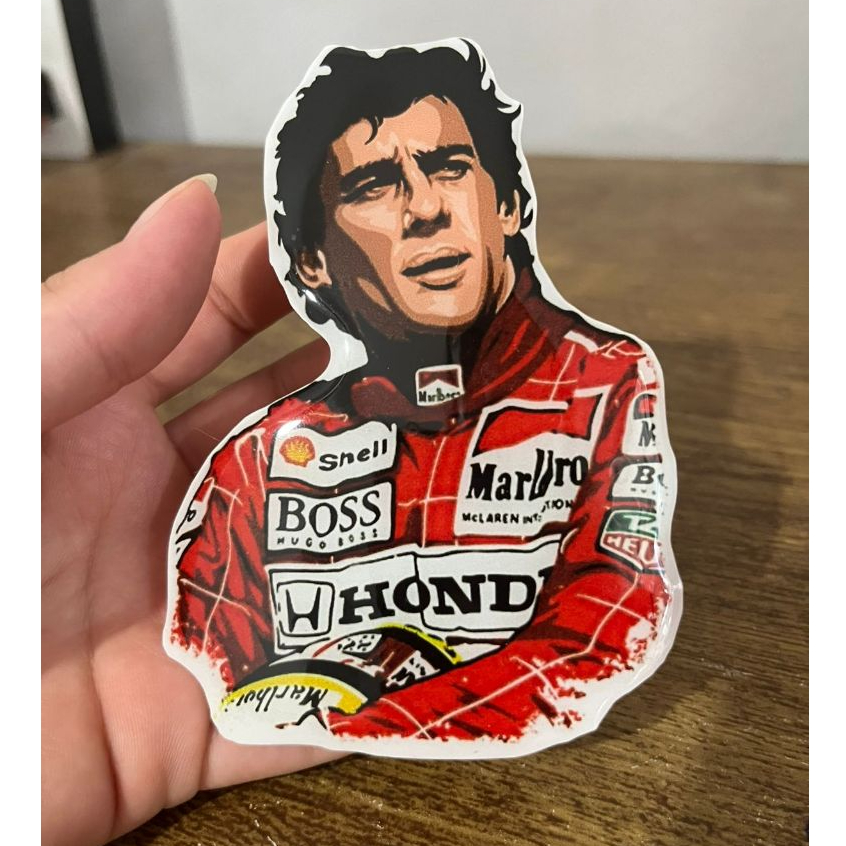 Adesivo Resinado Auto Relevo Airton Senna para Carro/Moto em Oferta na Shopee