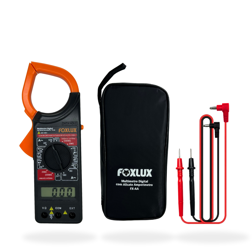 Alicate Amperímetro Digital Foxlux Multímetro Corrente e Tensão 1000A em Oferta na Shopee