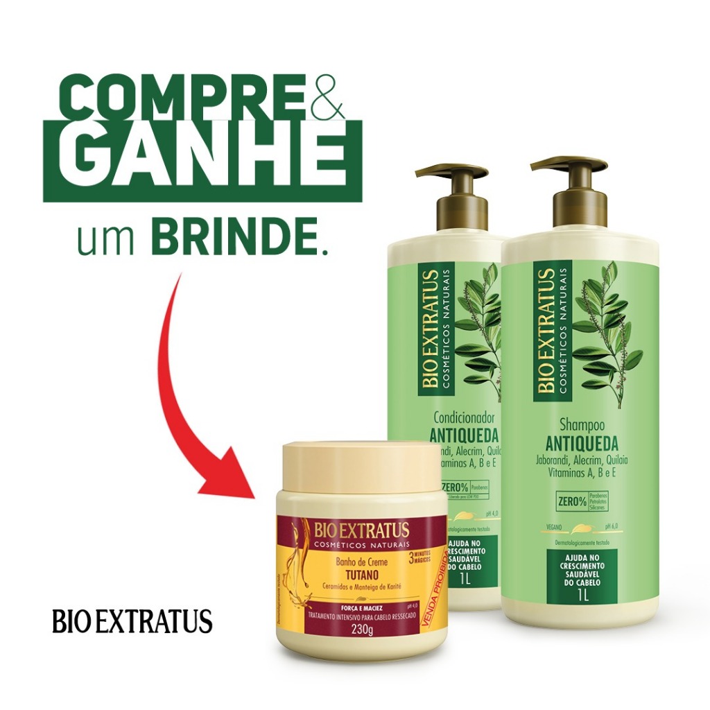 Kit Jaborandi Shampoo e Condicionador Bio Extratus - 1L Antiqueda e Crescimento