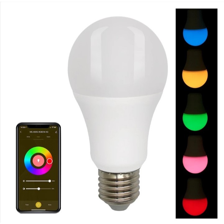 Lâmpada Led Inteligente Smart Bluetooth Compatível App TUYA Bulbo E27 Rgb (5680)