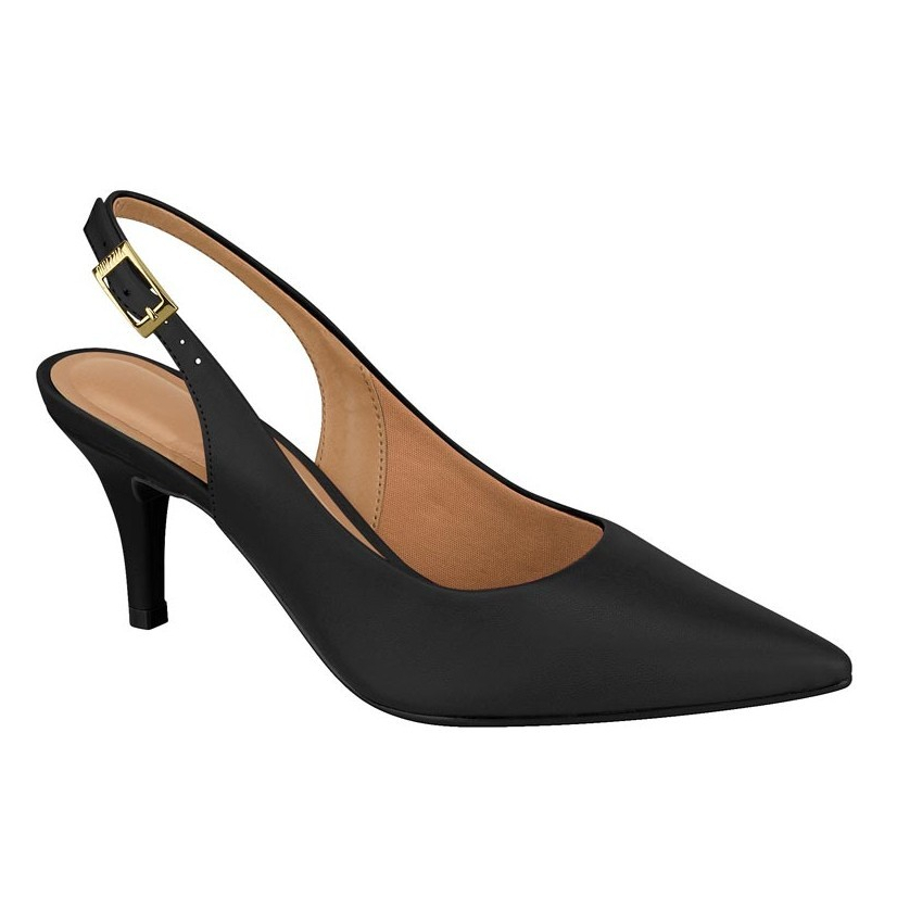 Sapato Feminino Scarpin  Slingback Salto Fino Médio Fivela Trabalho Clássico Social Vizzano Original em Oferta na Shopee