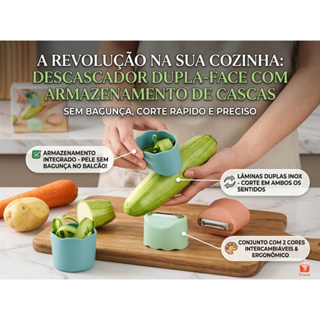 Descascador Manual Multifuncional para Frutas Legumes Verduras - Envio Imediato em Oferta na Shopee
