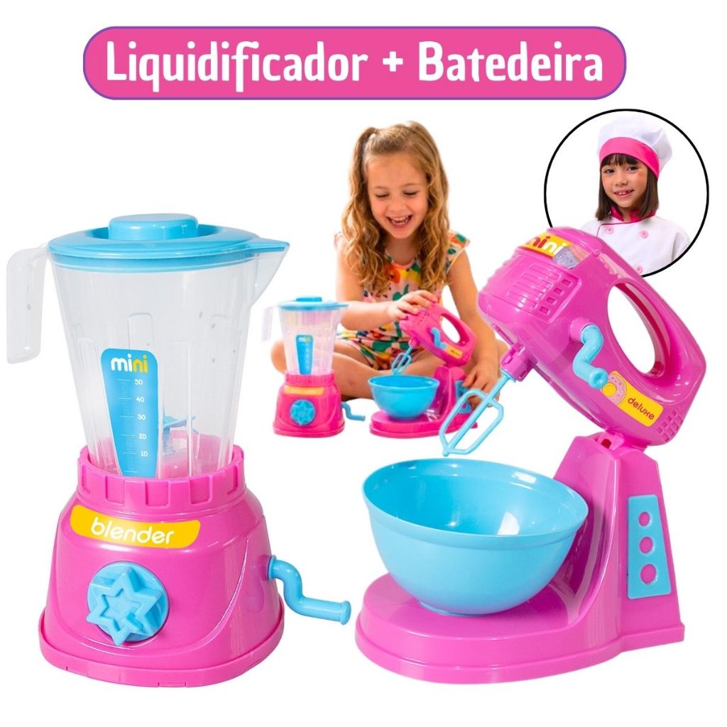 Cozinha Brinquedo Infantil Liquidificador + Batedeira em Oferta na Shopee