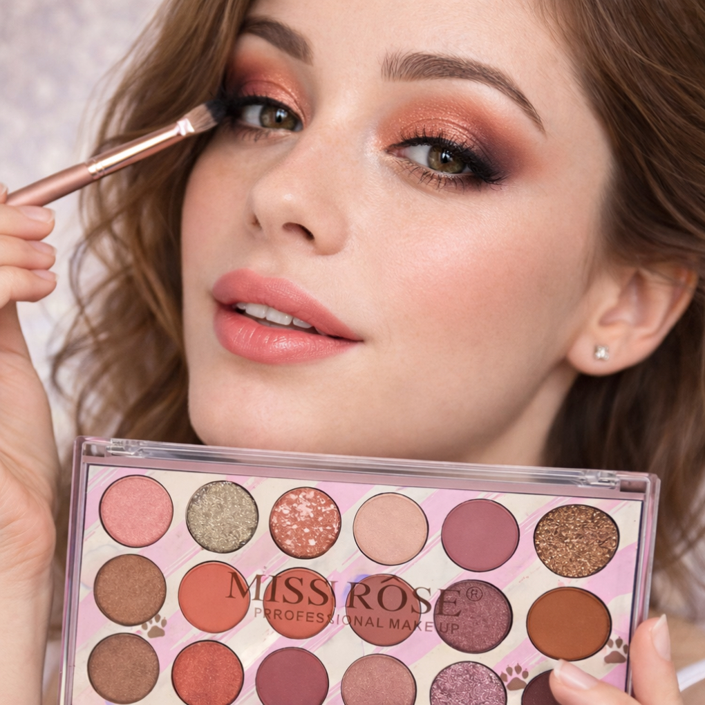 Paleta De Sombras 18 Cores Miss Rôse Professional Makeup