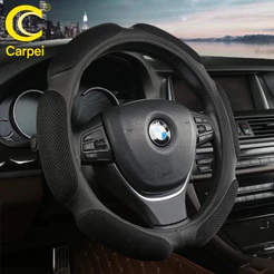 Capa Para Volante De Carro Antiderrapante Confortavel Fibra de Carbono Respirável Esponja Almofada Universal 38cm Carpei