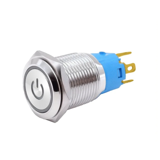 Botão Chave Interruptor Liga Desliga - 12V 4 Pinos - Com Led - 19mm Universal
