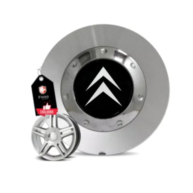 4 Calotinha De Roda Scorro S182 Aro 14 15 16 17 Prata Citroen