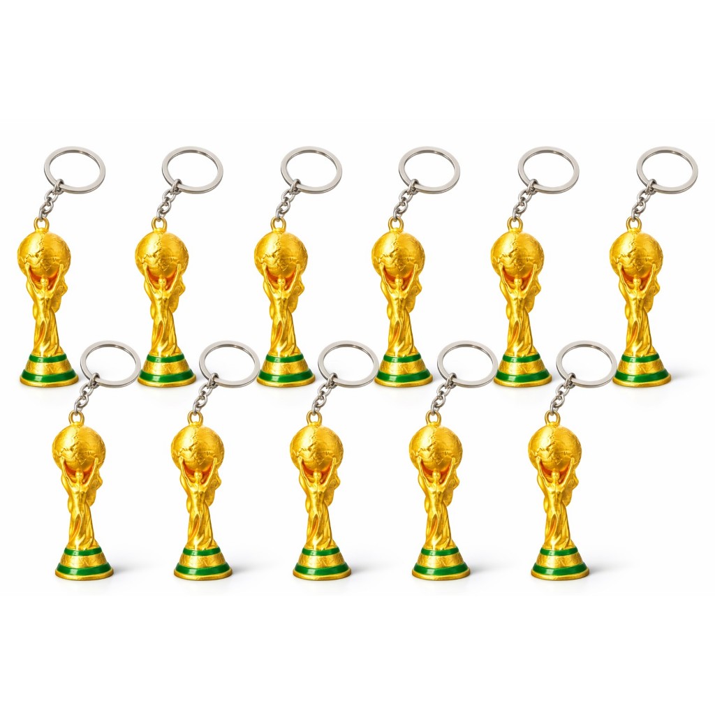 Kit Chaveiro Taça Copa Do Mundo World Cup Fifa Dourado Ouro Taça Copa Do Mundo