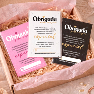 Panfleto folheto de Agradecimento ao cliente Flyer 10x7cm Obrigada pela Compra - Diversas Cores em Oferta na Shopee