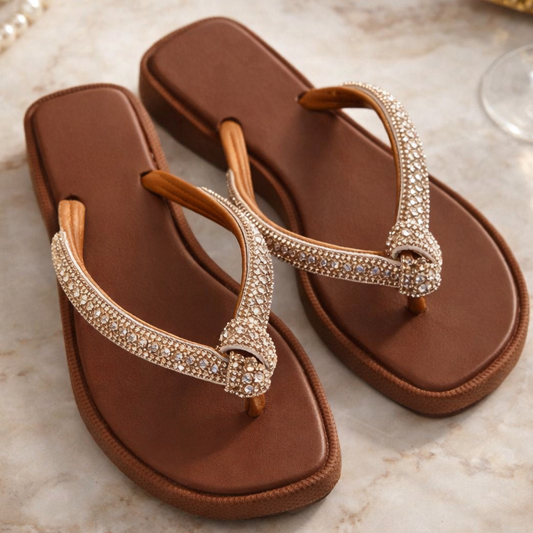 😍Chinelo Feminino Confortável Sandália Nanda Fashion com NÓ de Brilho Stras - A MAIS VENDIDA em Oferta na Shopee