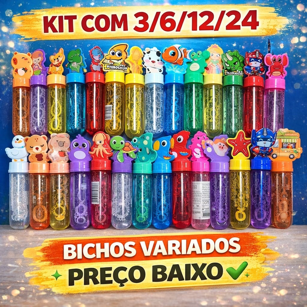 Com 3/6/12/24 Bolha Sabão Bichos variados Lembrancinha Aniversário Prenda Sortido Festa de Crianças Mini Bolha em Oferta na Shopee