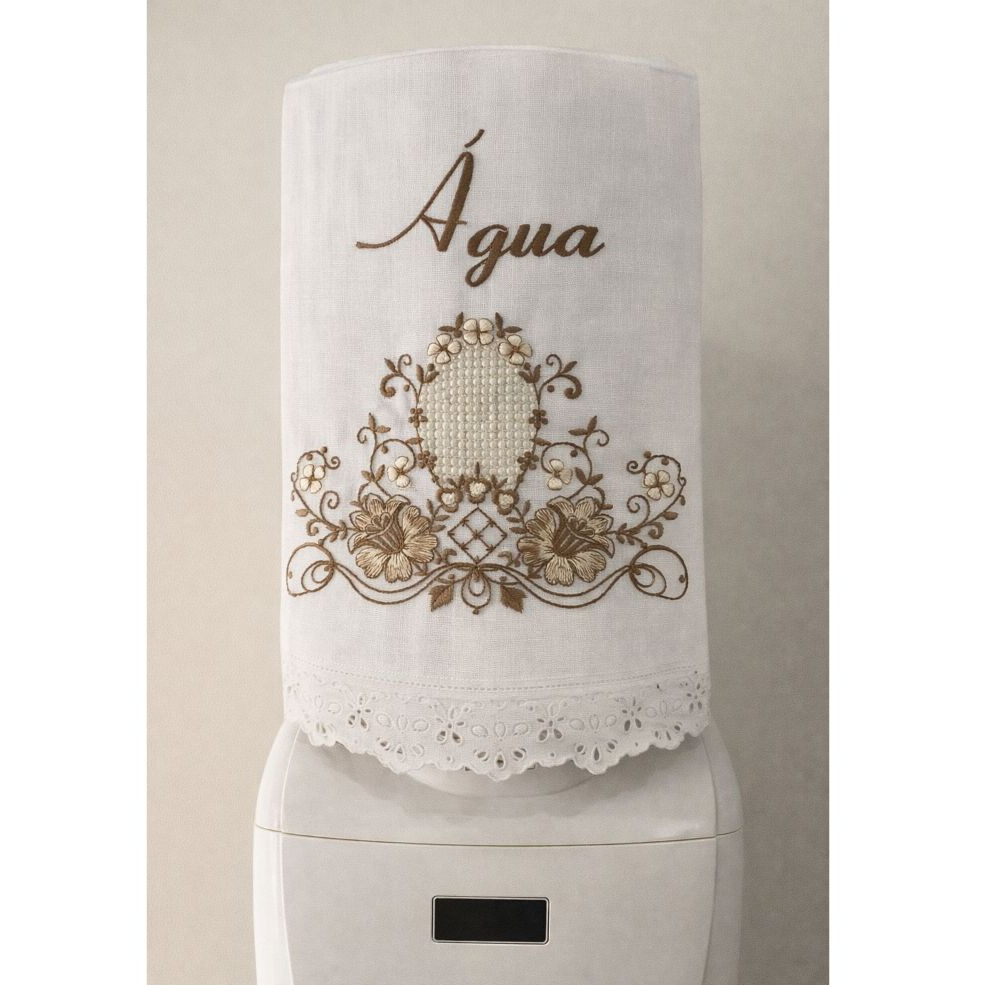 Capa Para Galão De Água de 20 Litros Cor Branco em Linho Decorativo
