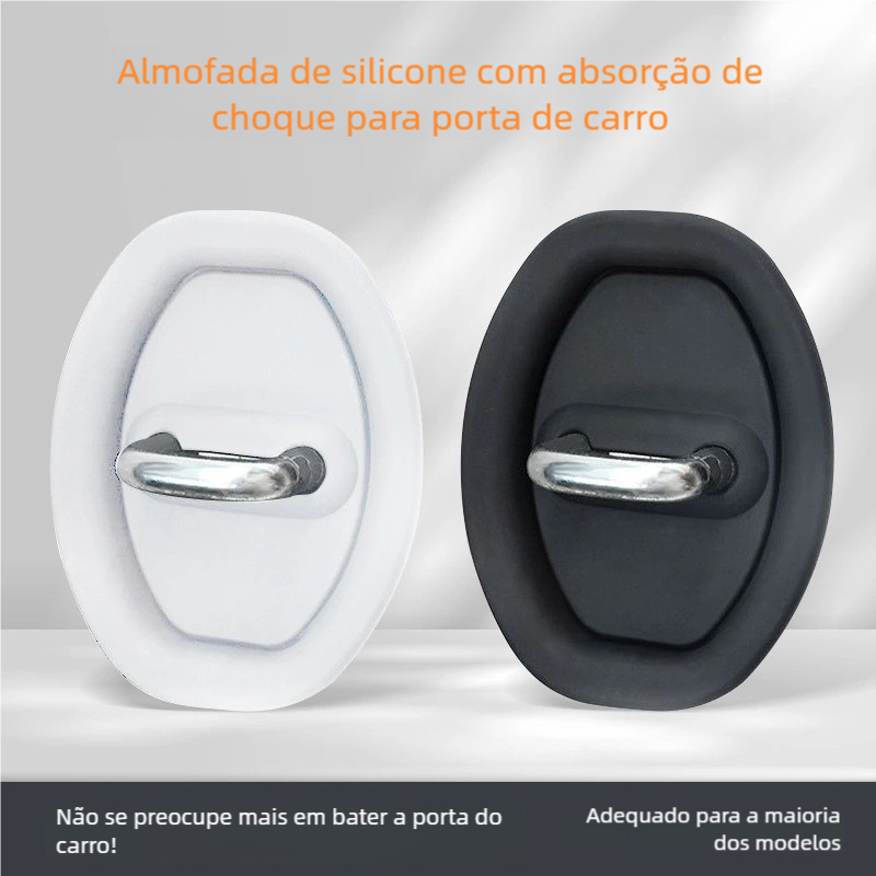 4 Peças Borracha Amortecedor - Protetor Anti Impacto Fechadura Porta do Carro