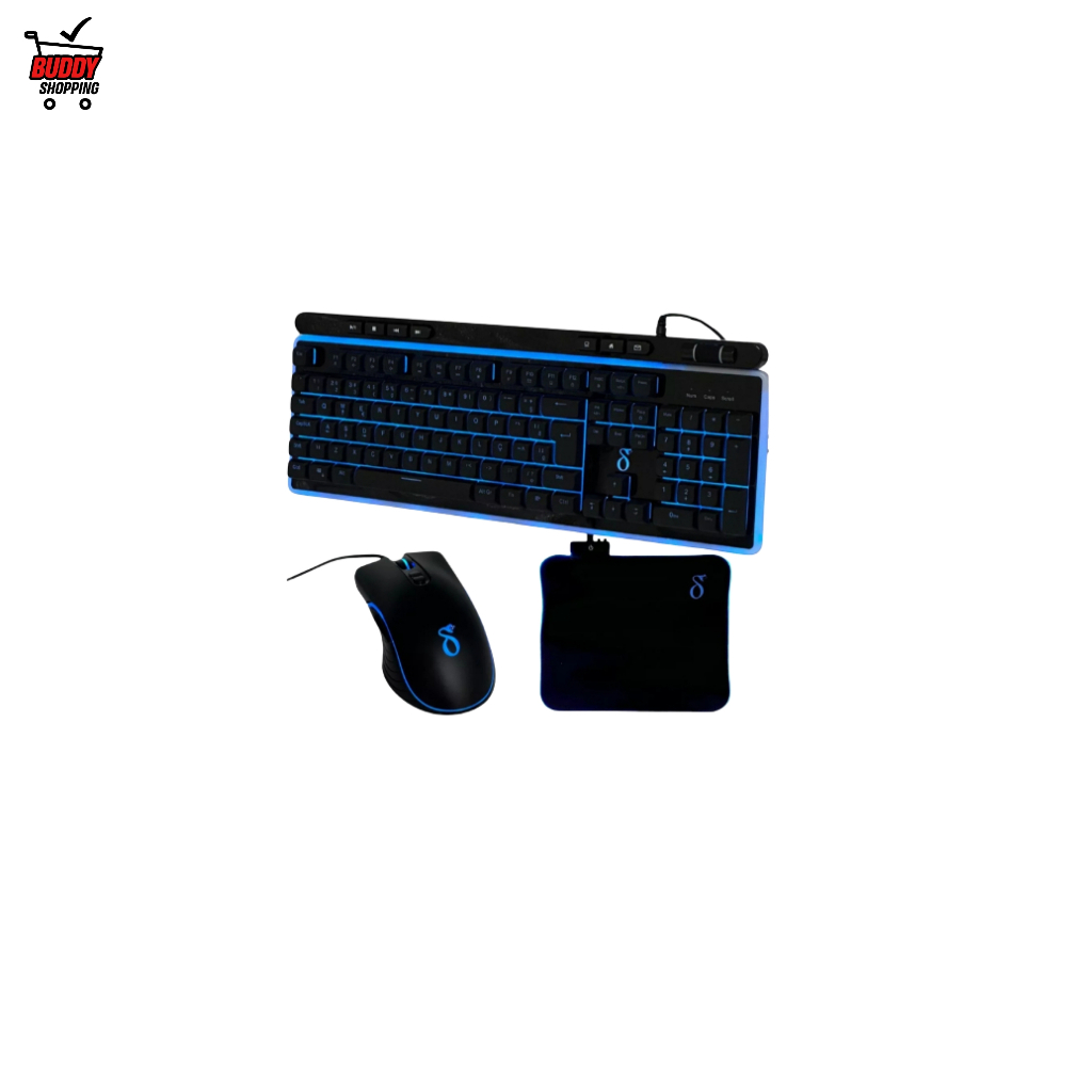 Kit Mouse Gamer Teclado Mousepad Usb Lightsync Gamer Led Rgb
