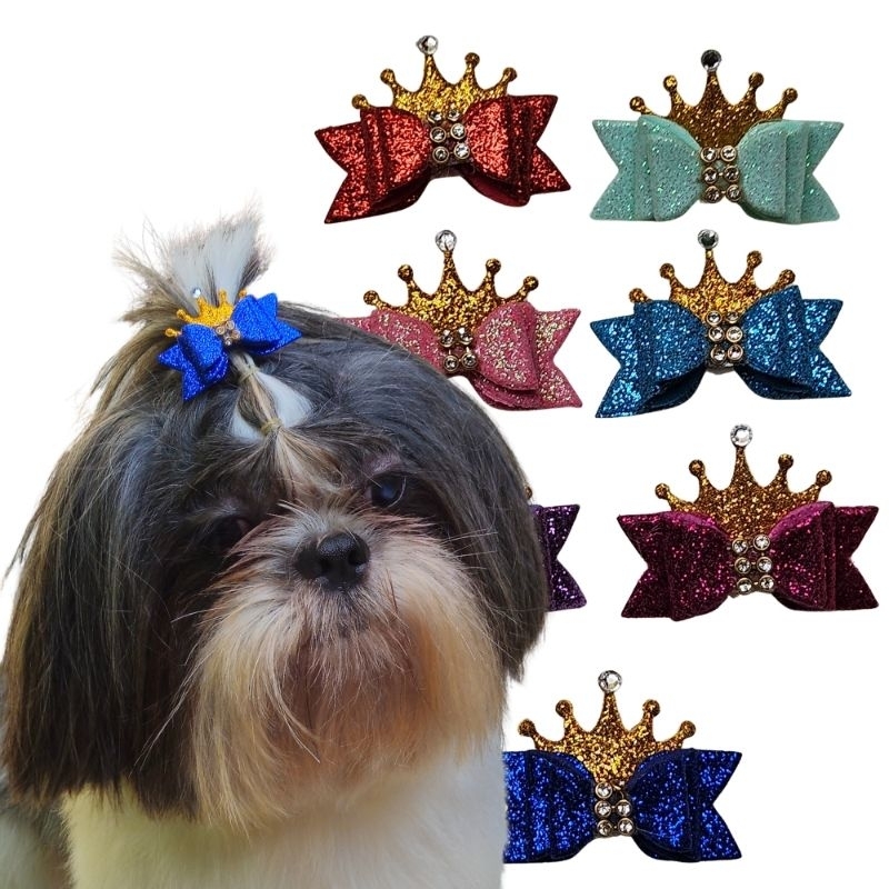 5 Laços Pet EVA M Coroa Cores Sortidas