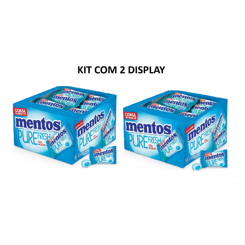 Kit com 2 Caixas Chiclete Mentos Pure Fresh Sortido c/60 - Perfetti em Oferta na Shopee