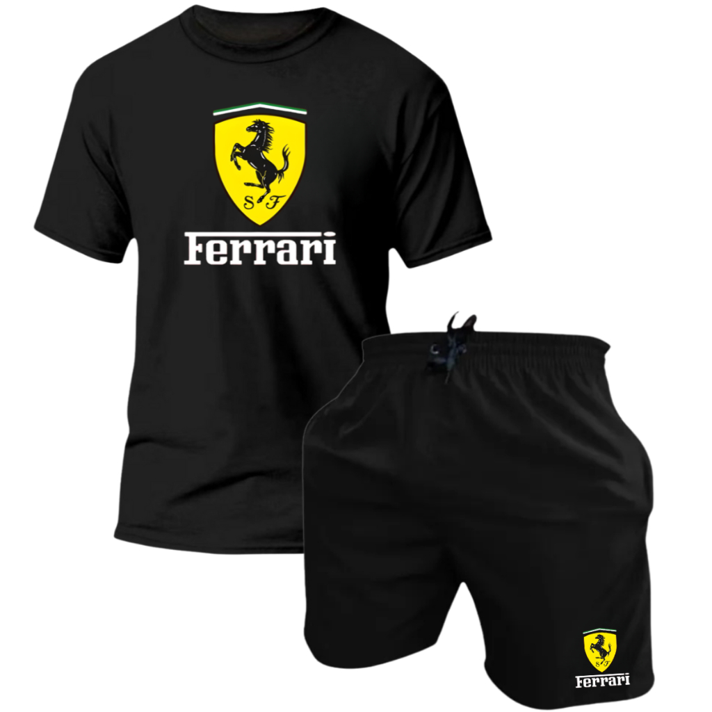 Conjunto Camisa e Short Masculino Kit Bermuda e Camiseta Lançamento