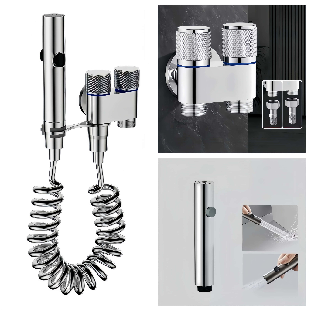 KIT BANHEIRO Ducha Higiênica Duas Saída  Com Registro Conjunto De Pulverizador em Oferta na Shopee