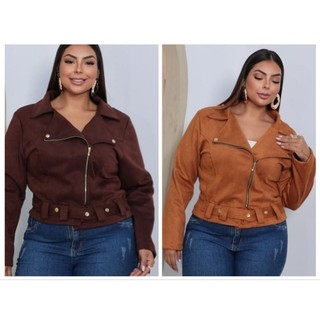 Jaqueta Feminina  De Frio Suede  Plus Size Blusa De Frio Tendência Inverno