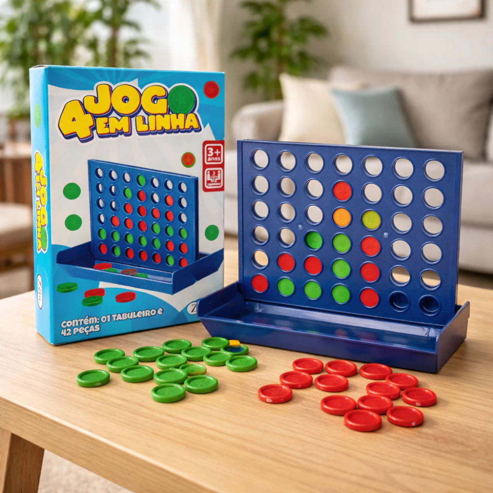 Jogo de Mesa 4 em Linha Mini Divertido Jogo Criança infantil raciocinio Diversão