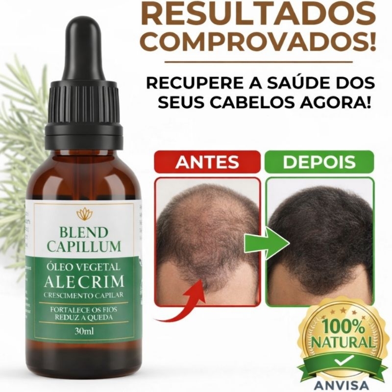 Óleo Vegetal de Alecrim Capilar 100% Puro Blend Capillum Natural para cabelos