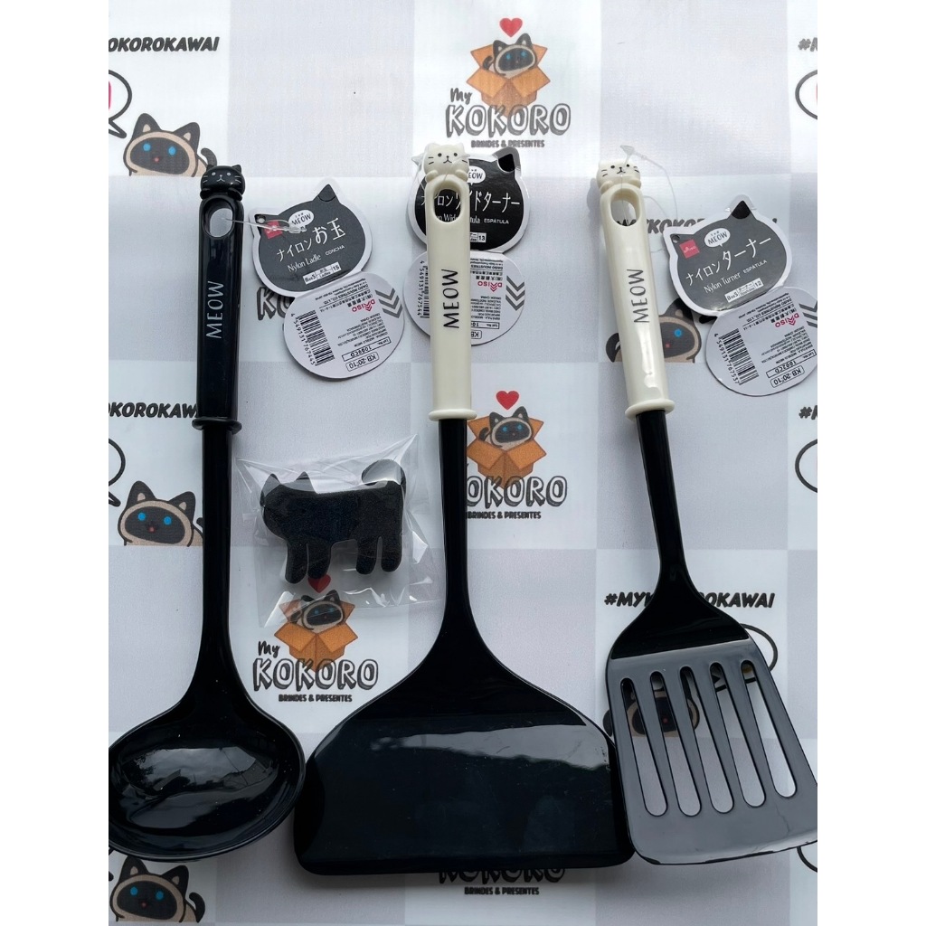 Conjunto de Cozinha De Nylon Contem Concha + Espatula + Espátula larga de nylon Atenção não é silicone! CD0053