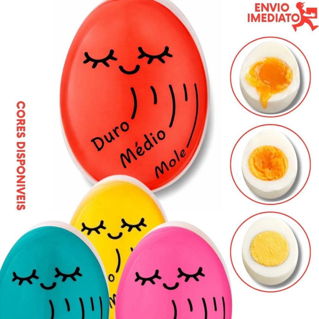 Timer de Ovo Cozimento no Ponto Certo Mole Médio Duro Resina Atóxica em Oferta na Shopee