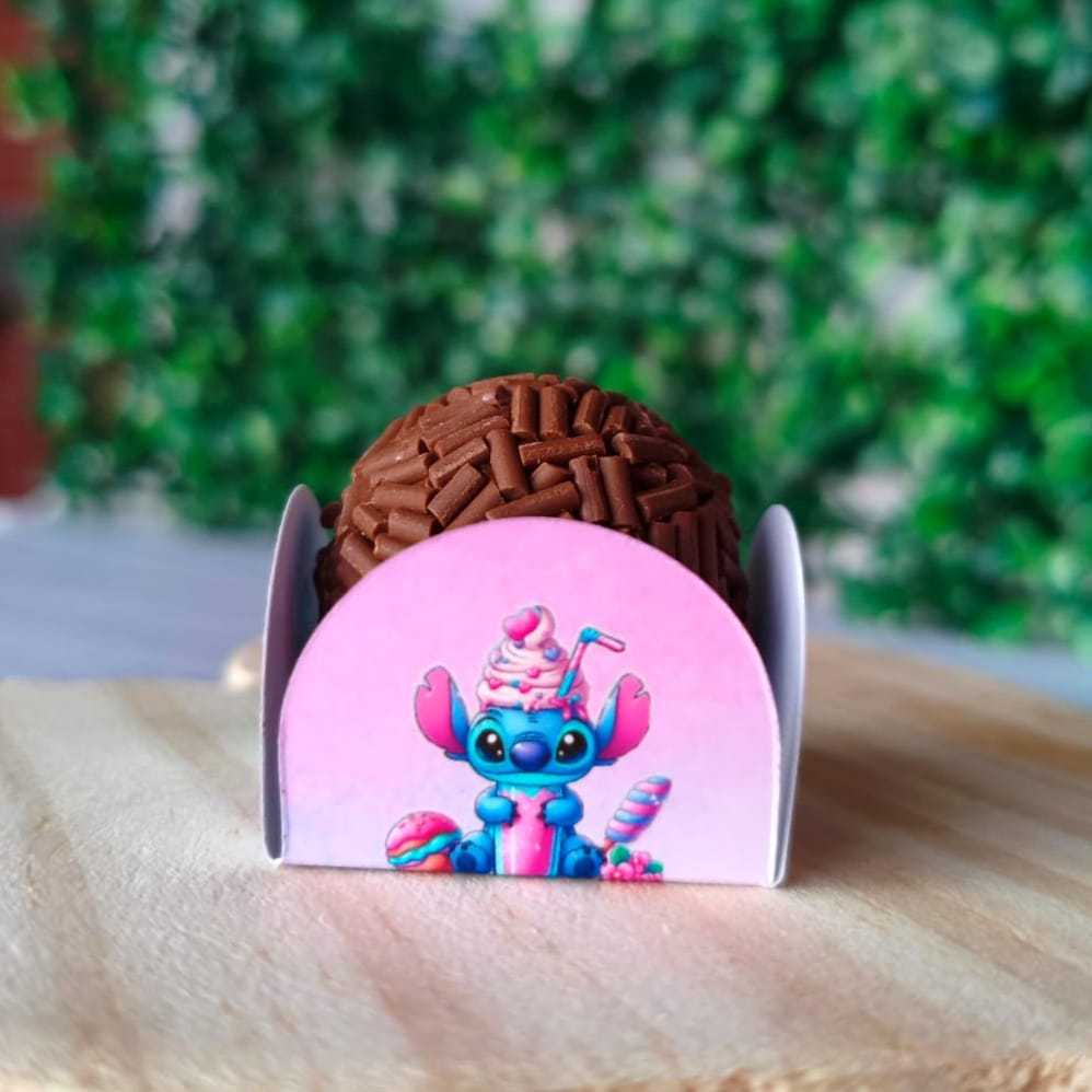 50 a 200 Forminhas para Docinhos Stitch Doce Personalizadas 4 Pétalas Brigadeiro Festa Aniversário Doces Lembracinhas