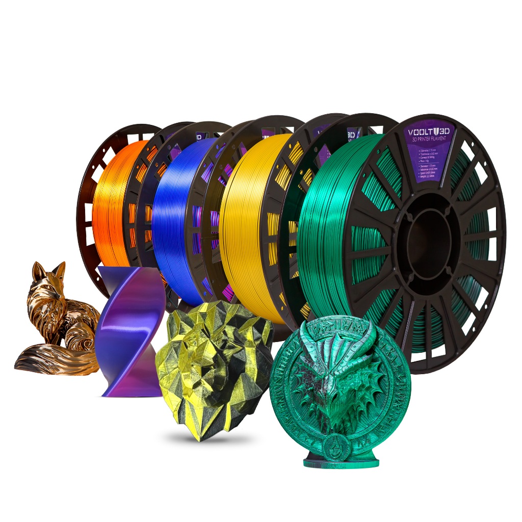 Filamento PLA Duo Color Shadow Voolt3D 1Kg 1,75mm Cores V-SILK Para Impressão 3D em Oferta na Shopee