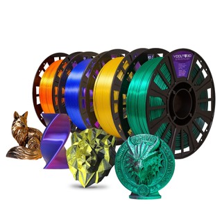 Filamento PLA Duo Color Shadow Voolt3D 1Kg 1,75mm Cores V-SILK Para Impressão 3D