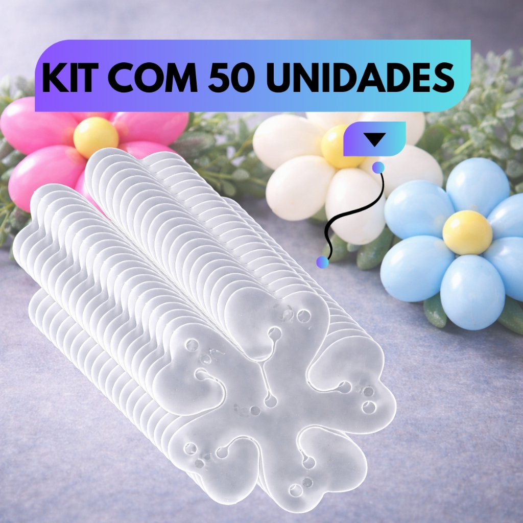 Kit 5/10/20/30/40/50 Clipe Suporte para Balão Bexiga Decoração Flor Festa Aniversário Bexigas Balões