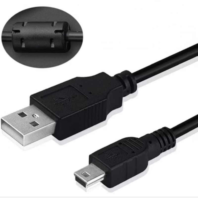 Cabo Mini USB V3 C/ Filtro P/ Carregar Controle de PS3 1,5m