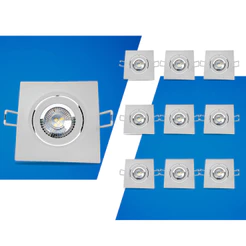 Kit 10 Spot Led Lumy Embutir Branco Quente Neutro ou Frio 3w 5w ou 12w Quadrado Seed