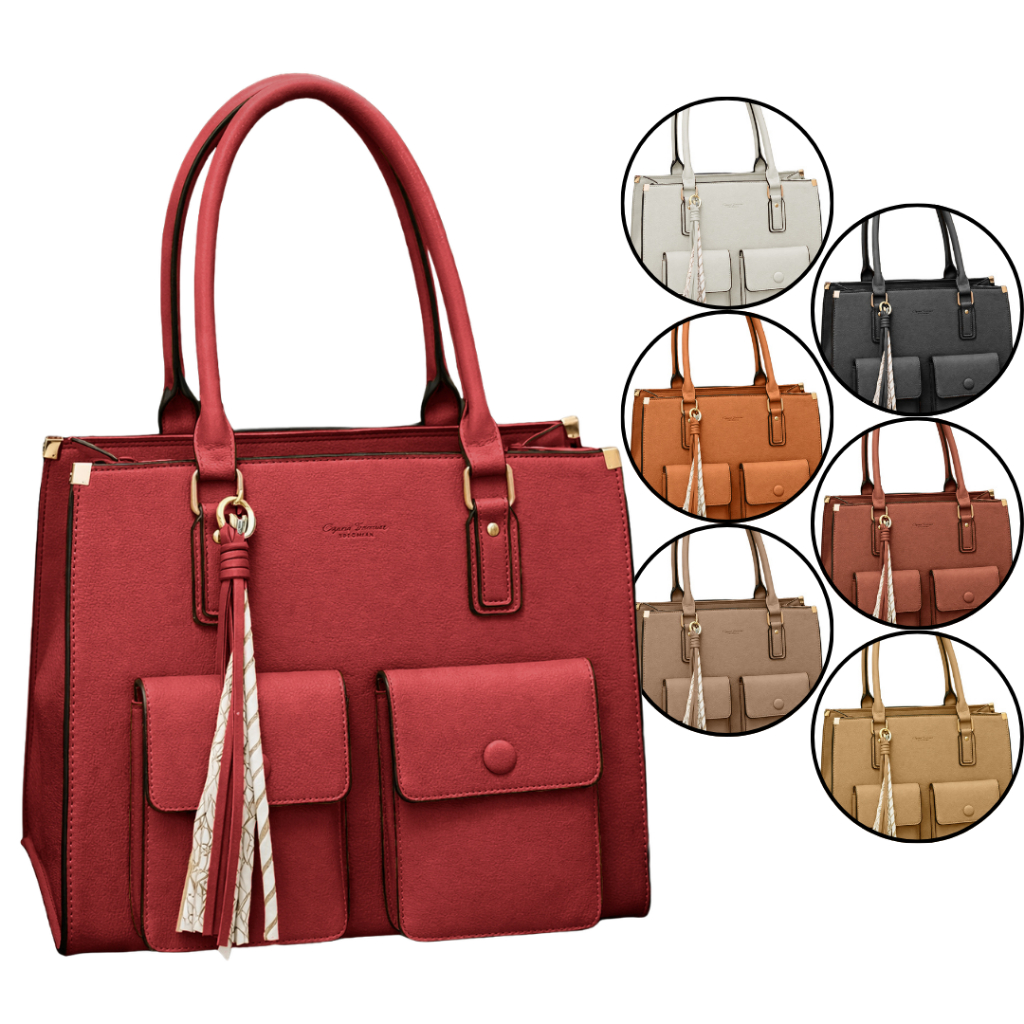 Bolsa Feminina Tote Estruturada Couro Pu  , Moda Premium Cabe tudo com Divisoes ,de luxo, A Mais vendida