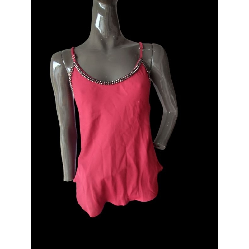 Blusa alcinha regata seda, Tam.M( na etiqueta, grande)veste 40/42 pedraria na frente