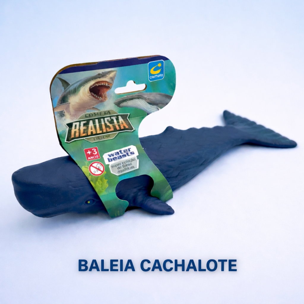 Baleia Cachalote Brinquedo Realista infantil Vinil Macio Atóxico Piscina banho
