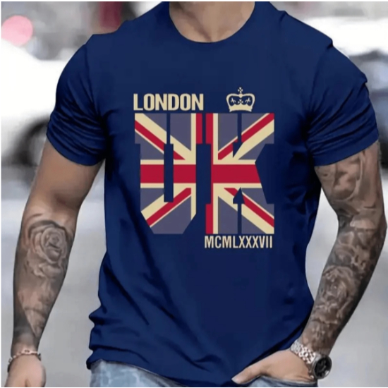 Camiseta Camisa LONDON MCM Lançamento 100% Algodão Masculina Leve Confortavel Estiloso Primavera