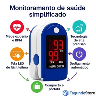 Oxímetro Digital de Dedo Medidor De Saturação De Oxigênio em Oferta na Shopee