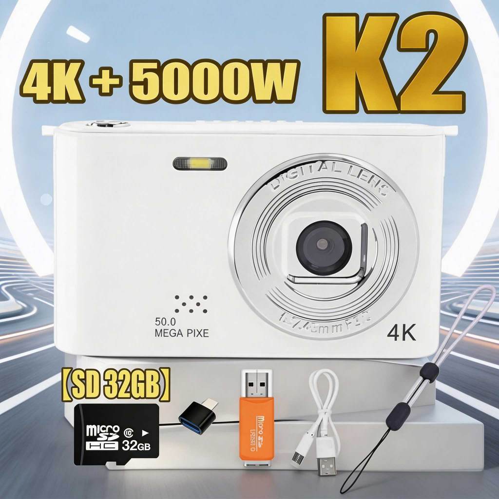 2025 K2 novo Câmera digital CCD retro 4K HD câmera cartão esportes vídeo ao ar livre