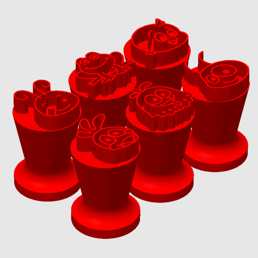 Carimbos para Doces e Brigadeiros - Galinha Pintadinha - Kit com 06 Unidades
