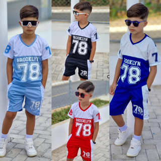 Conjunto Infantil Menino Camiseta e Bermuda Dry Fit – Conjunto Verão Estiloso em Oferta na Shopee