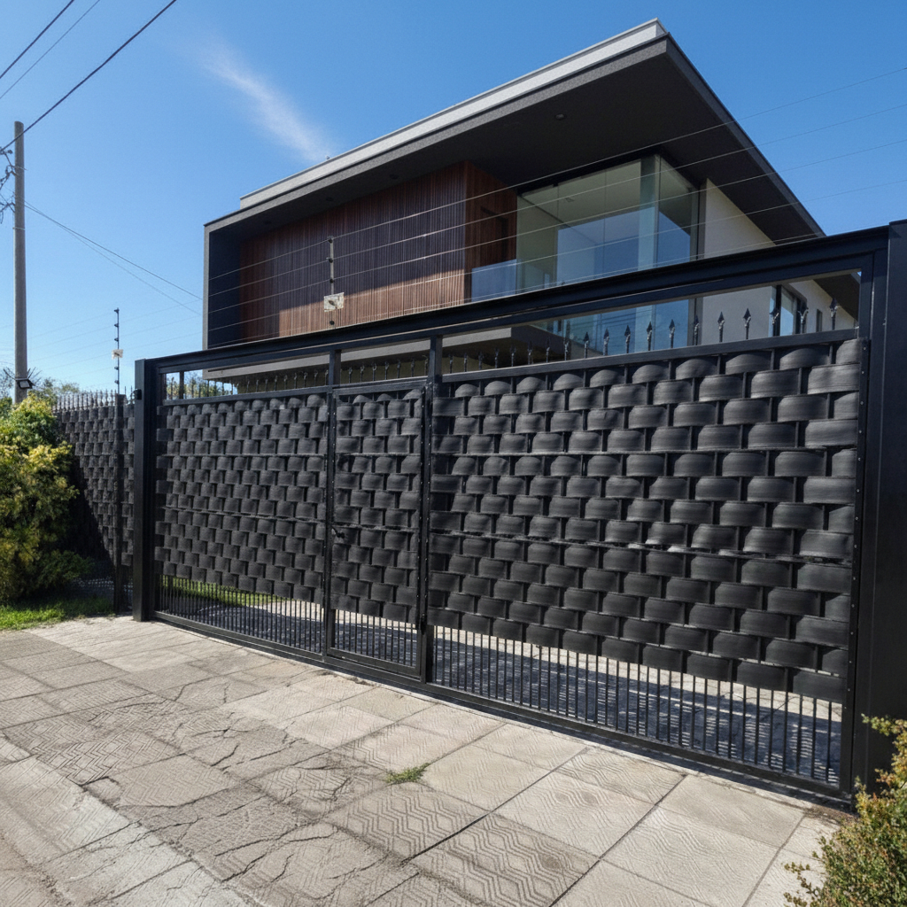 Protetor de Portão Grade Fechamento Varanda Branco Preto Verde Marrom Cinza Escuro Claro Gold Plant em Oferta na Shopee