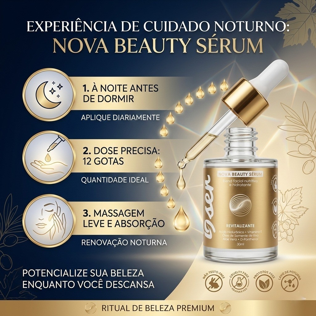 Sérum Nova Beauty - Facial 30ml com Ácido Hialurônico – Hidratação, Firmeza e Revitalização da Pele em Oferta na Shopee
